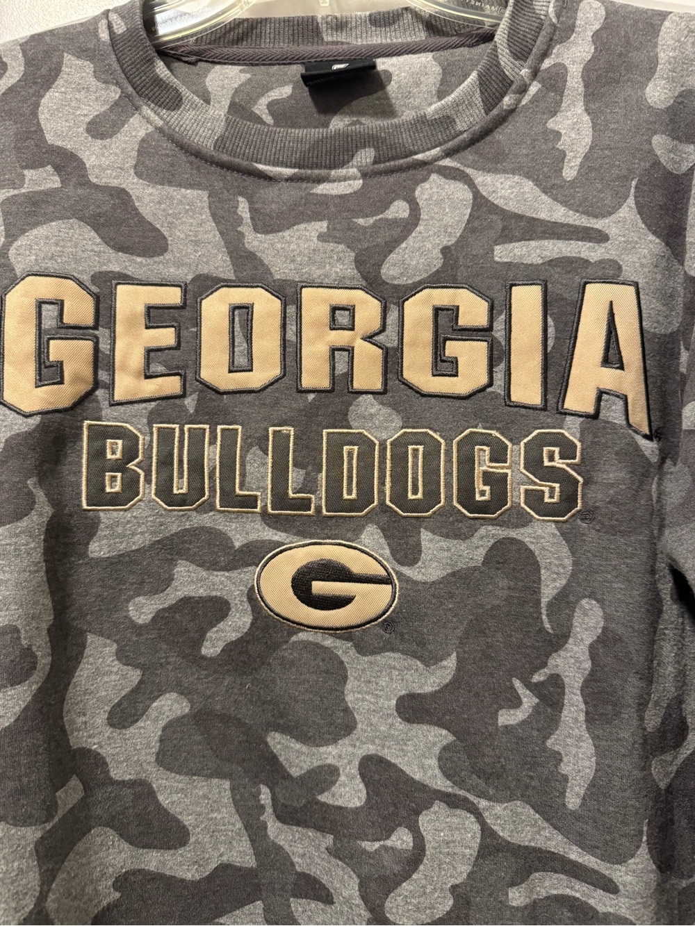 Georgia Bulldogs Camo Crewneck Sweatshirt with military design